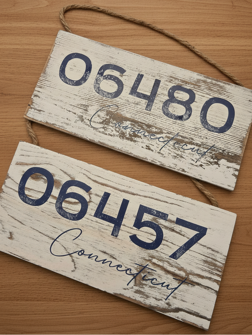 Zip Code - Hanging Sign